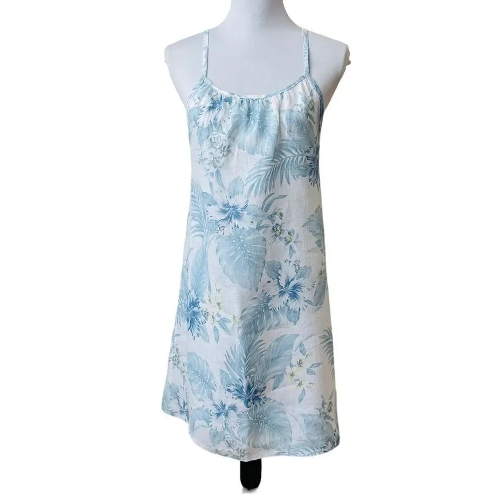 Lungo L’Arno Linen Tropical Dress Made In Italy Size Small